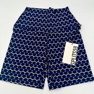 NWT Splits59 Airweight High Waisted Athletic Shorts Spandex Stretch Blue Shell​